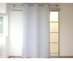 Soleil dOcre - Cortina de anillas (135 x 250 cm), color Blanco (gris claro)