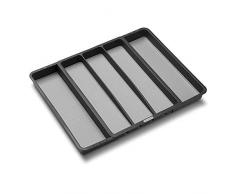 madesmart Bandeja expandible para utensilios de granito, colección clásica, 5 compartimentos, organizador de cocina, forro de agarre suave, fácil de limpiar, sin BPA