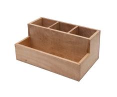 Caja cubertero botellero en Madera Natural, 31 x 21 x 13,5 centÃmetros (Referencia: 2314033)