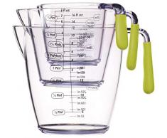 KitchenCraft Colourworks Juego de 3 Jarras Medidoras de PrecisiÃ³n Policarbonato 200 ml 400 ml 900 ml Verde