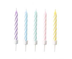 Amscan 9904360 â 10 velas en espiral, pastel arcoÃ­ris, altura 6,3 cm, decoraciÃ³n