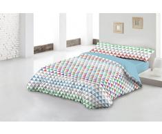 Happy Home Bolonia Juego Nórdico para Cama de 150 cm, Poliéster, Azul, 30.0x23.0x5 cm