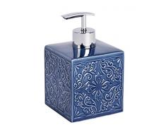 Wenko Cordoba Dosificador de Jabón 0.5 L, Cerámica, Azul, 8.5x8.5x13 cm