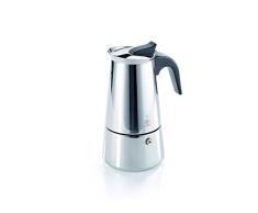 Gefu GE16140 Emilio Cafetera Italiana con 2 Tazas, Acero Inoxidable, 10,8 x 9 x 15,5 cm