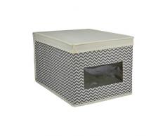Rebecca mobili Organizador Beige Gris Resistente Durable Cesta de almacenaje para Armario Dormitorio Baño (Cod. RE4737)