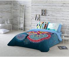 NATURALS Ariana Funda nórdica, algodón, Azul, Cama 90 cm