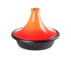 Le Creuset Tajine de hierro fundido, Redondo, diametro 31 cm, Apto para todas las fuentes de calor, incluso inducción y horno, Volcanico, 25138310900422