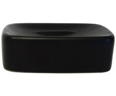 Spirella 3,5 x 10,5 x 10,5 cm, Negro colección Retro, Bandeja para Pastilla de jabón, Gres