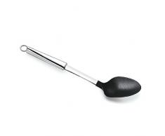Lagostina 012335370401 Cuchara para Servir, Nylon/Acero Inoxidable, Negro, 34.5 Cm, 1 Unidad