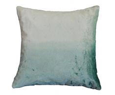 AM Home - Almohada de Viscosa, Terciopelo, diseño de Plumas, Color Azul Marino