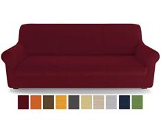 PETTI Artigiani Italiani Rojo, 4 Plazas, Funda de Sofa Elastica, 100% Made in Italy, Tela Lineal, (170Â a 280 cm)