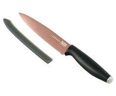 KUHN RIKON Colori Cuchillo de Cocina de Sierra de Titanio, Oro Rosa, Metal, 2 x 2.5 x 24 cm