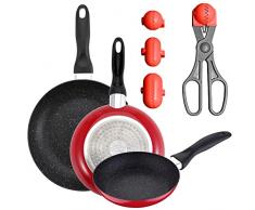 PACK DE 3 SARTENES SAN IGNACIO Ã16CM Ã20CM Ã24CM + UTENSILIO MULTIUSOS CON 4 MOLDES INTERCAMBIABLES