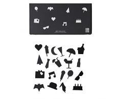 design letters Message Board Cartas de Pizarra, PMMA + ABS, Negro, Party Icons
