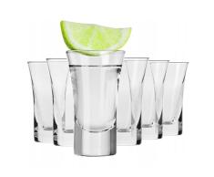 Alcohol Cage Vasos para Chupitos de Tequila - Vasos de Chupito PequeÃ±os con Base Pesada - Apto para Lavavajillas - Vasos de Chupito de Vidrio - Chupitos de Alcohol - 78x46 mm - 45 ml - Juego de 6