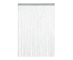 Relaxdays Cortina de Hilo con Purpurina (145 x 245 cm, acordura, con cordón para Puertas y Ventanas, Lavable, Cortina de Hilo, Plata