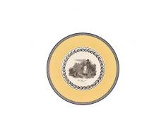 Villeroy & Boch Audun Chasse Plato para pan, 16 cm, Porcelana Premium, Blanco/Gris/Amarillo