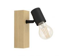 EGLO Townshend 3 lámpara de pared, 60 W, Schwarz, Braun