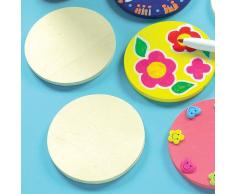 Baker Ross Posavasos de madera de calidad (Paquete de 10) Para pintar, decorar y personalizar con niños