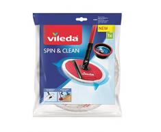 Vileda Spin & Clean Recambio de Microfibra para Escoba Lavadora, Blanco, 300 x 270 x 10 mm