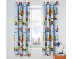 Catherine Lansfield Construction Cortinas Opacas con Ojales, poliÃ©ster, Azul, 168 x 183 cm