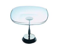 Mepra Palace - Plato cuadrado de cristal, con base plateada