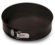 Guardini, Gardenia, Molde para Tarta Desmontable, 30 cm. Material: Acero con Revestimiento Antiadherente, Color Negro