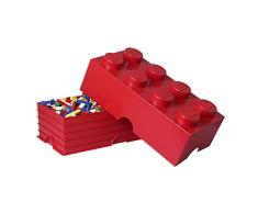 Room Copenhagen Ladrillo de Almacenamiento de 8 espigas de Lego, Caja de almacenaje apilable, 12 l, Rojo