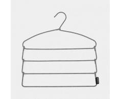 Brabantia - Percha para Pantalones - 4 Piezas en 1 Percha - Organizador Que Ahorra Espacio - Accesorio para Armario de Tacto Suave - Esenciales para Percheros - Black/White - 42,5 x 41,5 x 1,5 cm