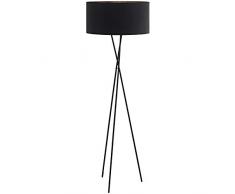 EGLO FONDACHELLI iluminación de suelo Negro, Cobre E27 - Iluminación de suelo (Dormitorio, Salón, Negro, Cobre, Tela, Acero, II, E27, 1 bombilla(s))