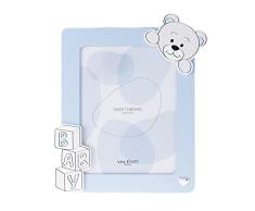 VALENTI & CO. - Marco de fotos celestial de madera con osito, de mesa o para colgar como decoración en habitación infantil, idea de regalo para recién nacido y niño - 18 x 24 cm