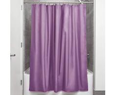 iDesign Poly SC/Liner Cortina de baño de tela, Cortina impermeable con dobladillo reforzado, Cortina de ducha lavable a máquina, 183,0 cm x 183,0 cm, Poliéster lila