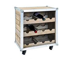 Haku Möbel botellero, pino-aluminio, 53 x 33 x 63 cm