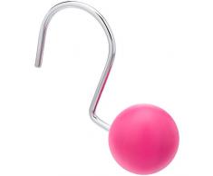 AmazonBasics - Ganchos para cortinas de ducha, bola redonda, rosa