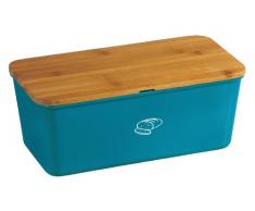 Kesper 18094 - Panera (melamina y bambú, 34 x 18 x 13 cm), color azul