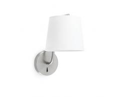 Faro Barcelona 29328 - BERNI Aplique, 20W, cuerpo de metal y pantalla de tela