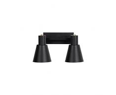 Aplique de pared, metal , negro, 38x21x21, casquillo 2 x E27 Max 40 W