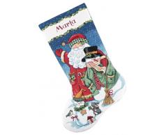 DIMENSIONS Tamaño Juego de Punto de Cruz, Papá Noel y muñeco de