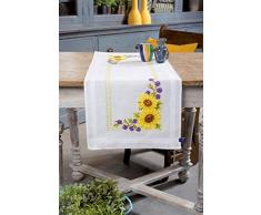 VervacoÂ âÂ Kit para cojÃ­n Girasoles Camino de Mesa Bordado, 100% algodÃ³n, Multicolor
