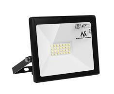 Maclean MCE520 CW Proyector LED Proyector impermeable P65 Luz de iluminaciÃ³n exterior Delgado Premium Blanco frÃ­o Blanco neutro Blanco calido Clase energÃ©tica A + (Blanco cÃ¡lido 3000k, 20 W)