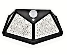 LEOFLA Foco Exterior crepuscular de energÃ­a Solar, 100 LED, con Sensor de Movimiento, Variable, Media