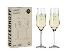 RITZENHOFF 3924001 Copa de champÃ¡n de 400 ml, juego de 2 unidades Organix nÂº 1 â Color orgÃ¡nico verde, 45% vidrio reciclado, fabricado en Alemania