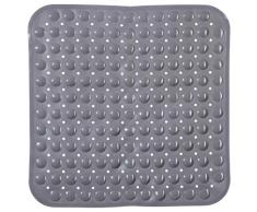 EDP 01792 Alfombra Ducha Antideslizante, PVC,Cuadrada, Gris, 54 x cm