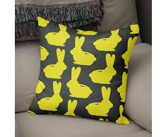BonaMaison Fundas para CojÃ­nes, Amarillo neÃ³n y Humo Funda de Almohada Silla Oficina Cama Decorativa Moderna DecoraciÃ³n del Hogar HabitaciÃ³n, 43x43 Cm - DiseÃ±ado y Fabricado en TurquÃ­a