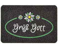 ASTRA Premium Rips de Matte Flocky Color Felpudo, Polipropileno, 40Â x 60Â x 0, 8Â cm, GrÃ¼Ã Gott - Grau/Anthrazit, 40 x 60 x 0,8 cm