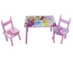 Fun House 712584 Disney Princesses – Juego de Mesa con Dos sillas para niños MDF Color Rosa 60 x 40 x 44 cm