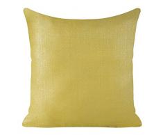 Eurofirany - Fundas de cojÃ­n Brillantes para sofÃ¡, Juego de 2 Fundas de Almohada Decorativas, Mostaza + Plata, 45 x 45 cm