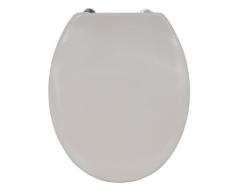 MSV 140988 - Asiento para Inodoro con Tapa en Material termoendurecibles con Fijaciones de Acero Inoxidable, Beige