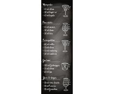 Plage Cócteles Adhesivo para la Cocina, Vinilo, Negro, 60x180 cm