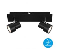 Briloner Leuchten LÃ¡mpara de Techo led (2 focos, orientable, 2 x GU10, 5 W, 460 lÃºmenes, 3000 Kelvin), Color Negro